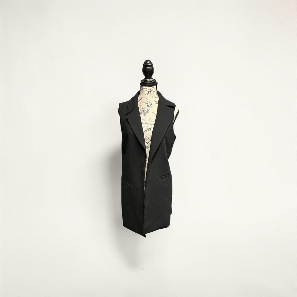 Savile Row Co Black Longline Vest Women’s Size M